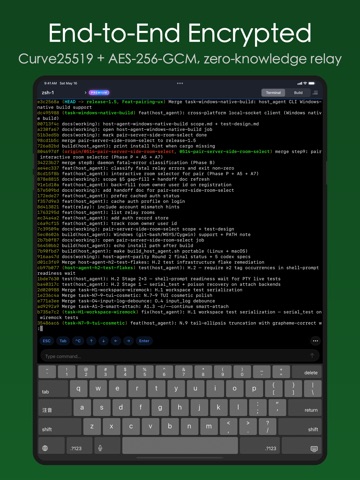 TermOnMac: remote terminal iPad screenshot