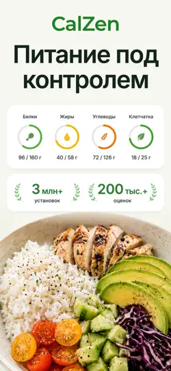 Скриншот CalZen AI Счетчик калорий, БЖУ на iPhone 1