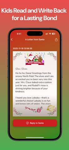 Letter to Santa for Christmas iPhone screenshot