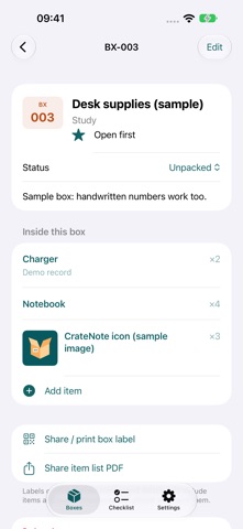 CrateNote: Moving Inventory screenshot 1