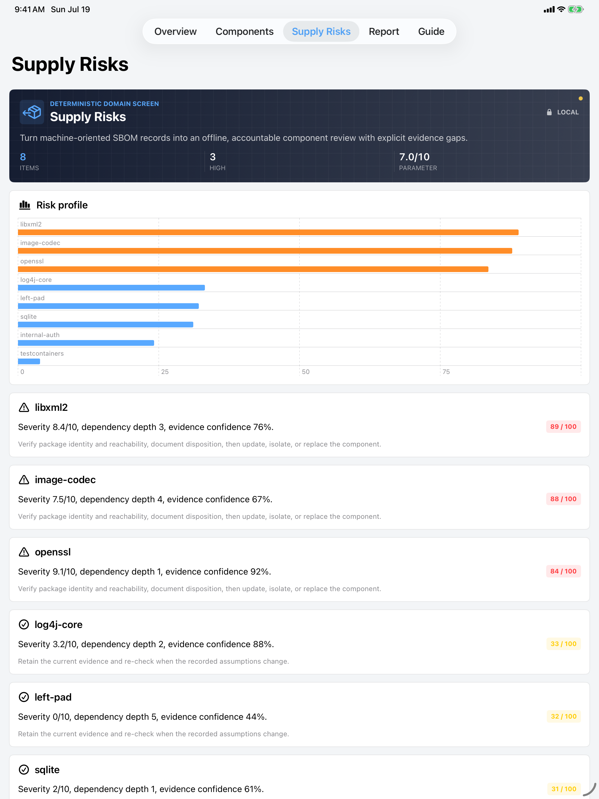 Dependquarry: SBOM Review iPad screenshot 3 of 4