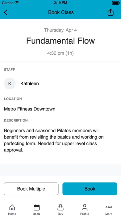 Metro Fitness Club Downtown Screenshot