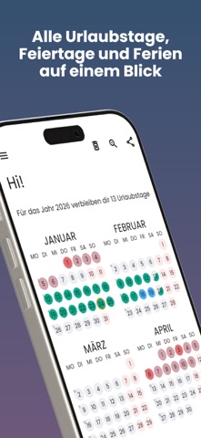 Urlaubsplaner & Kalender screenshot