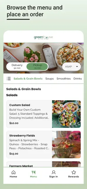 greenhouse salads & bowls screenshot 2