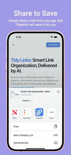 TidyLinks: AI Bookmark Manager screenshot 3