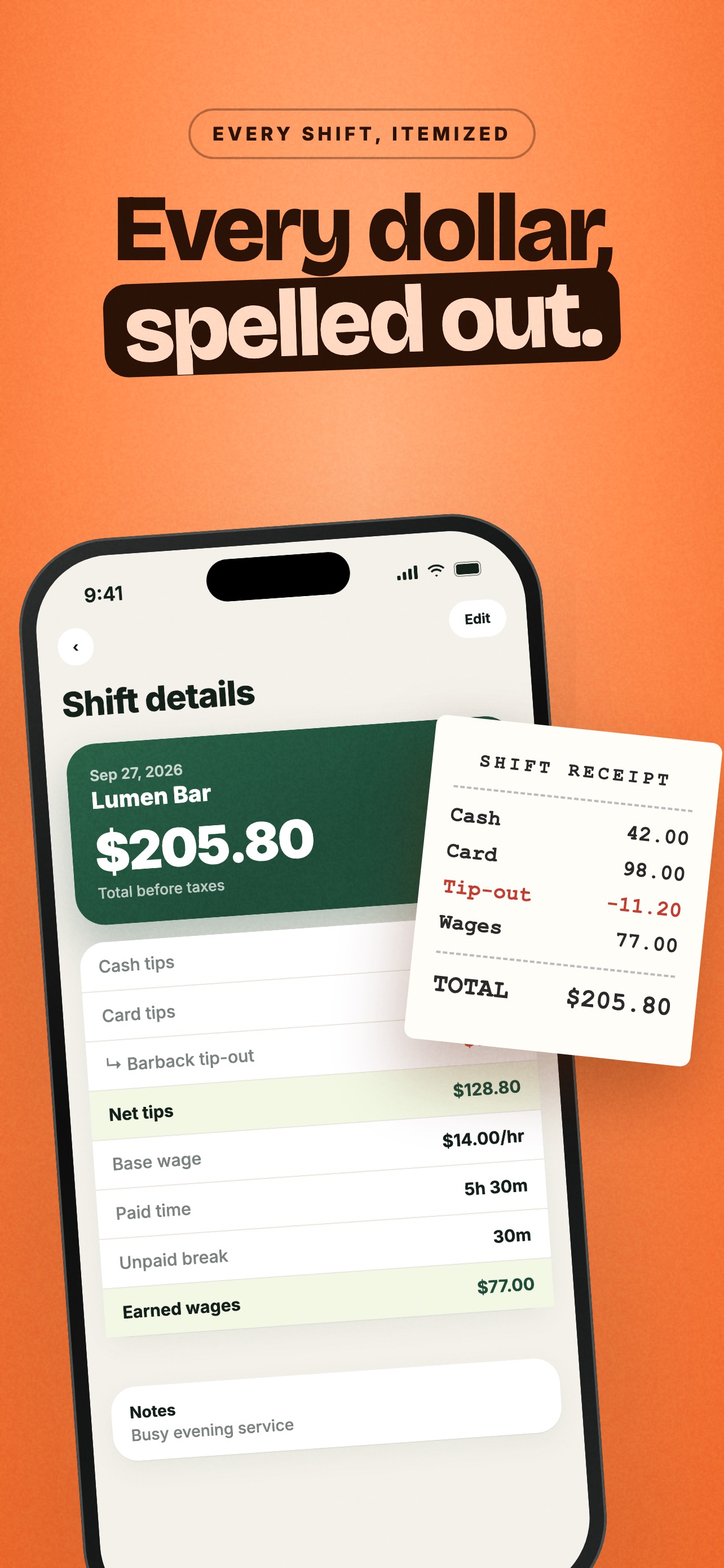 Screenshot 4 of Server Tip Tracker: ShiftJar