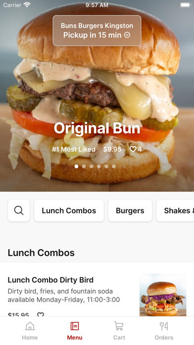Buns Burgers To Go iPhone screenshot 2 - Food & Drink app