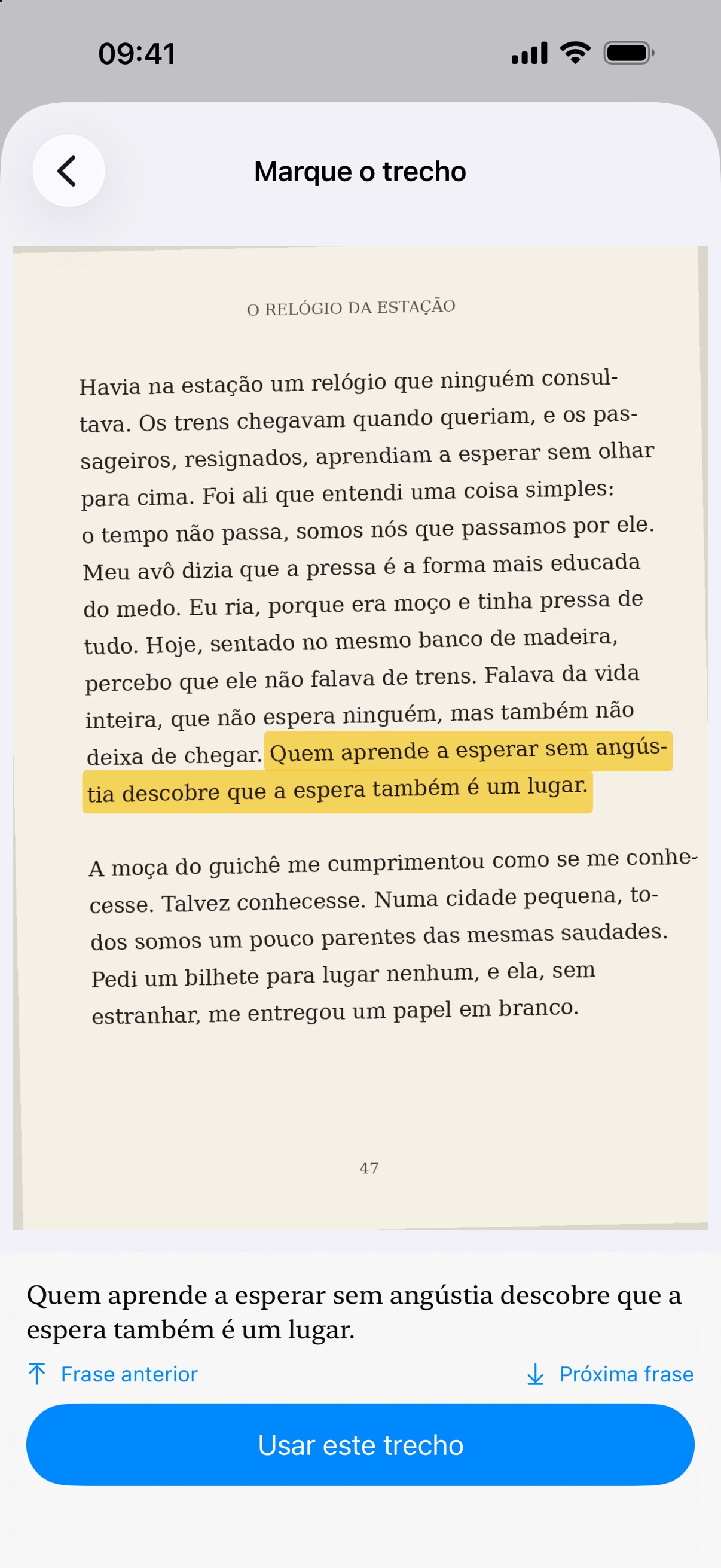 Screenshot 1 of Grifo: frases de livros