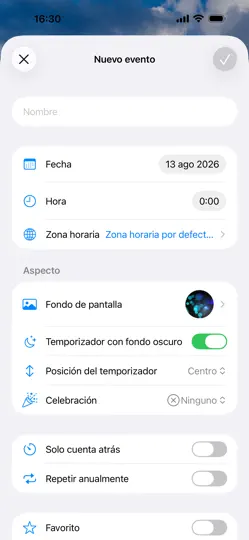 Captura de pantalla de Countdown Star en iPhone 4