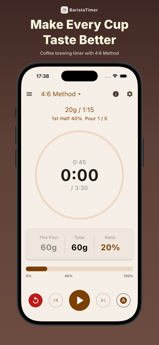 BaristaTimer: Brew Timer & Log Screenshot 1 of 6