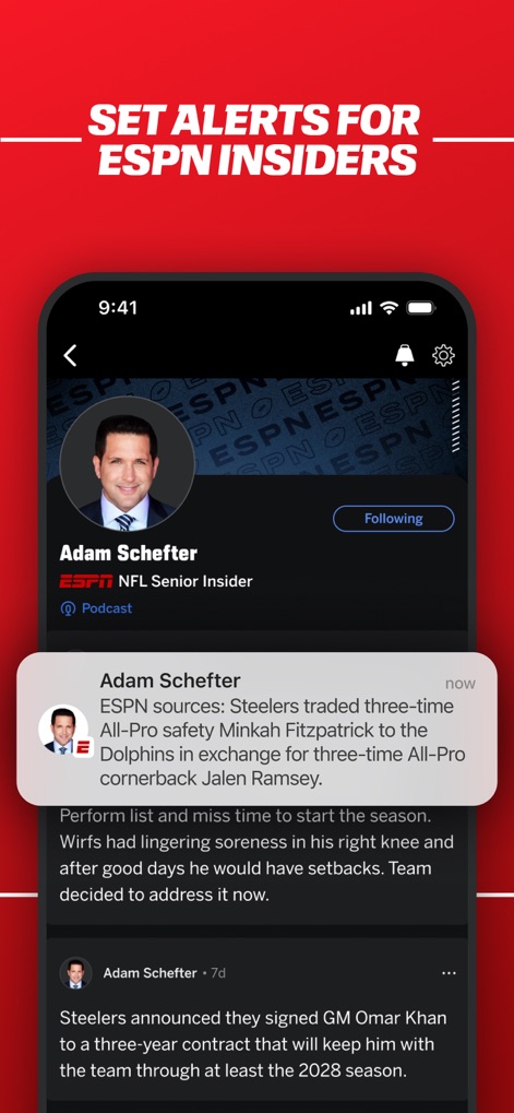 ESPN: Live Sports & Scores - Insider Alerts