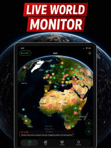 Live World Monitor: GlobeAlert iPad screenshot 1