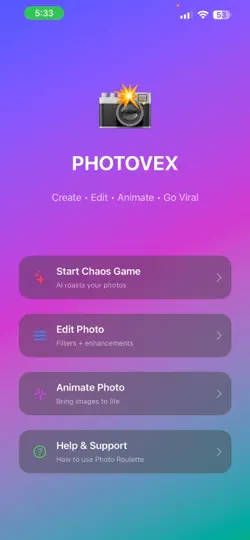 Screenshot von Photovex auf dem iPhone 1