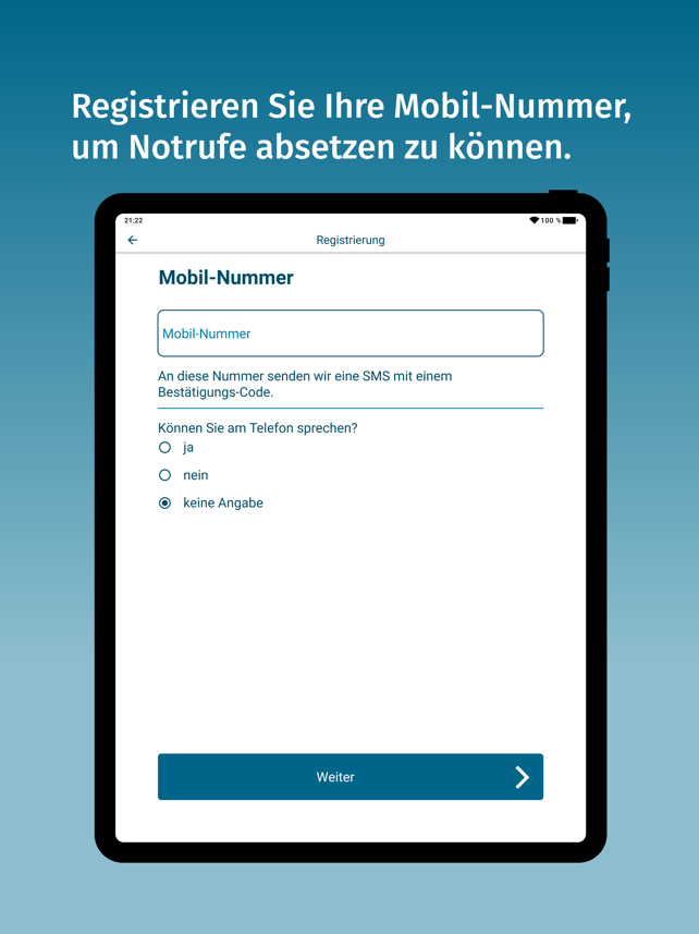 nora - Notruf-App Screenshot