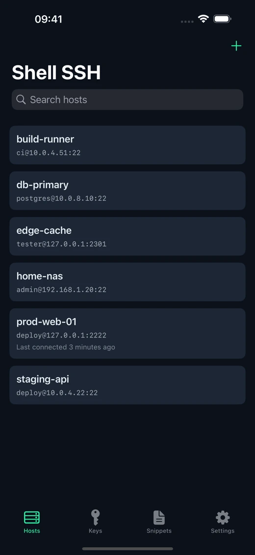 Shell SSH screenshot 1
