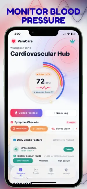 Blood Pressure App: VaraCare screenshot 1