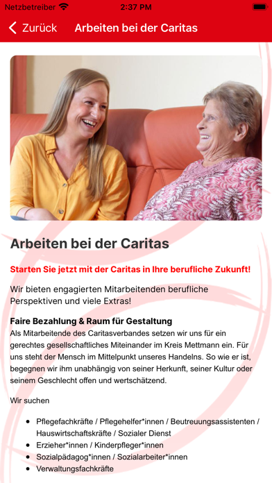 Caritas im Kreis Mettmann Screenshot