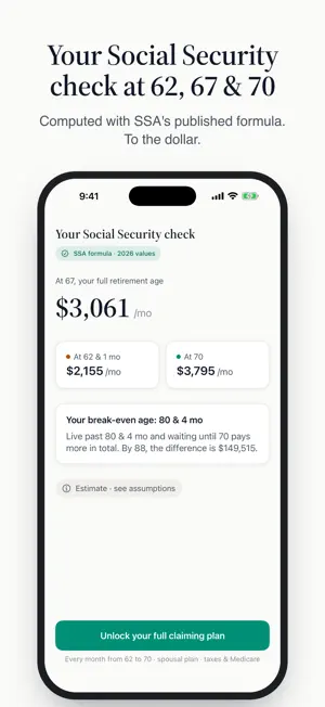 Whenwise: Social Security screenshot 1