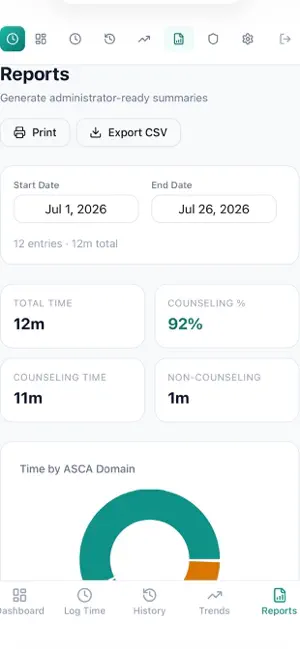 Counselor Time Tracker 80/20 screenshot 4