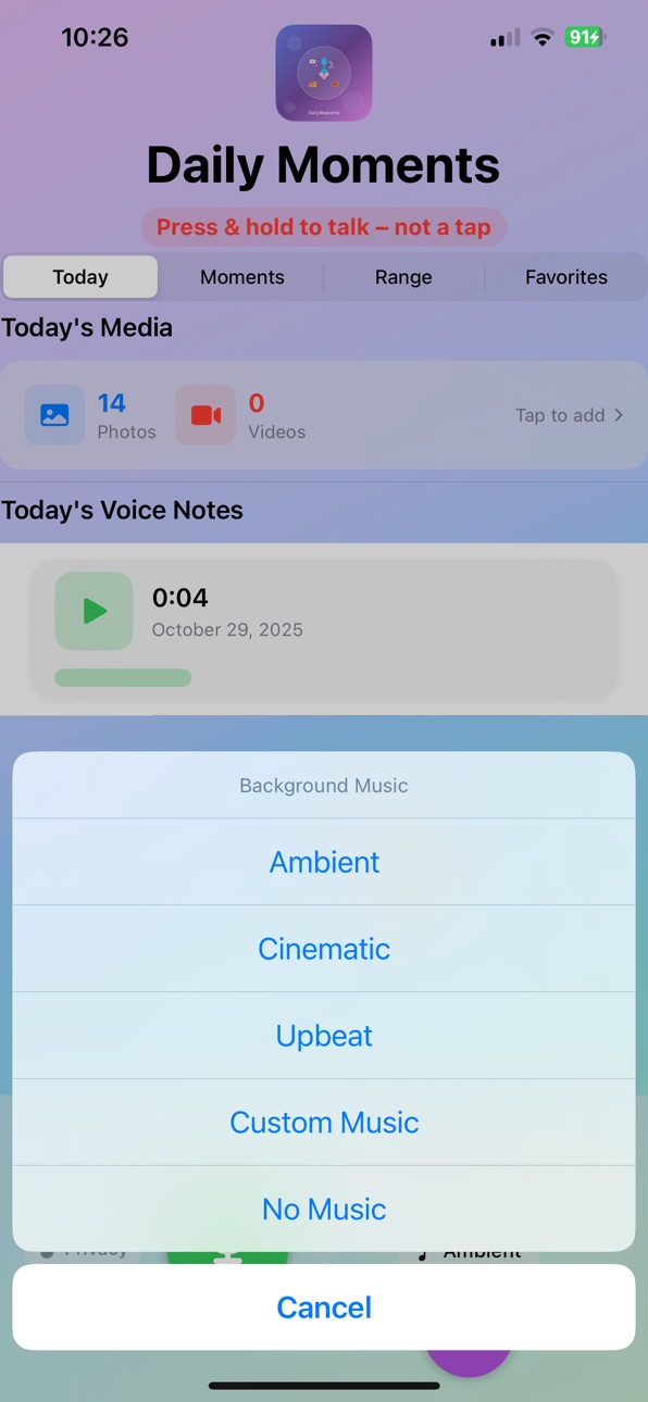 iPhone screenshot