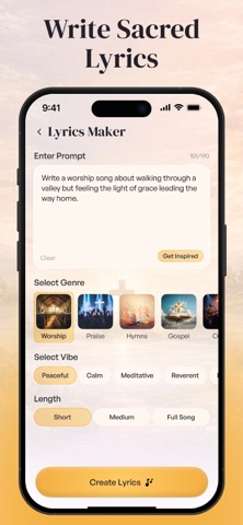 Prayer Song Maker - Hymnify AI iPhone screenshot