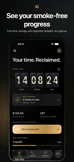iQ: Quit Smoking Tracker screenshot 1