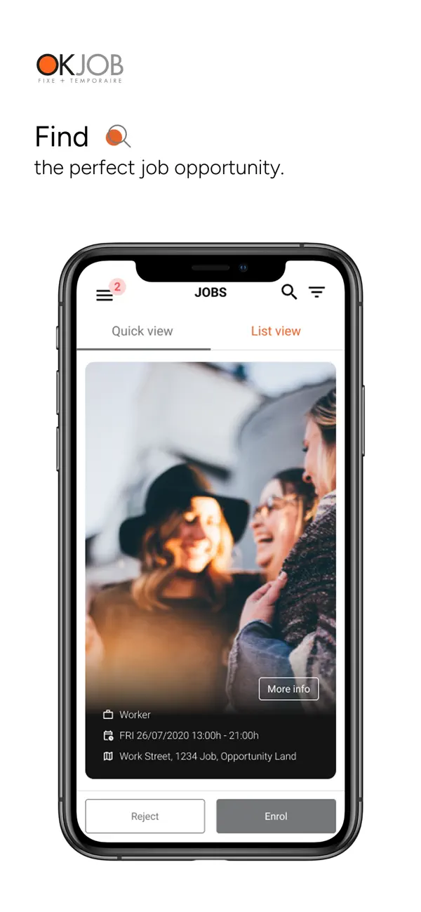 Screenshot #1 pour OK JOB Connect