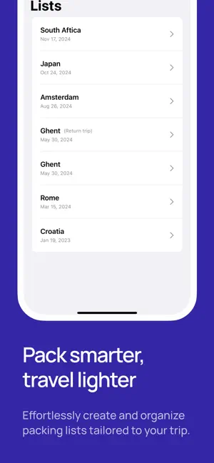 Packed Up: Smart packing screenshot 2