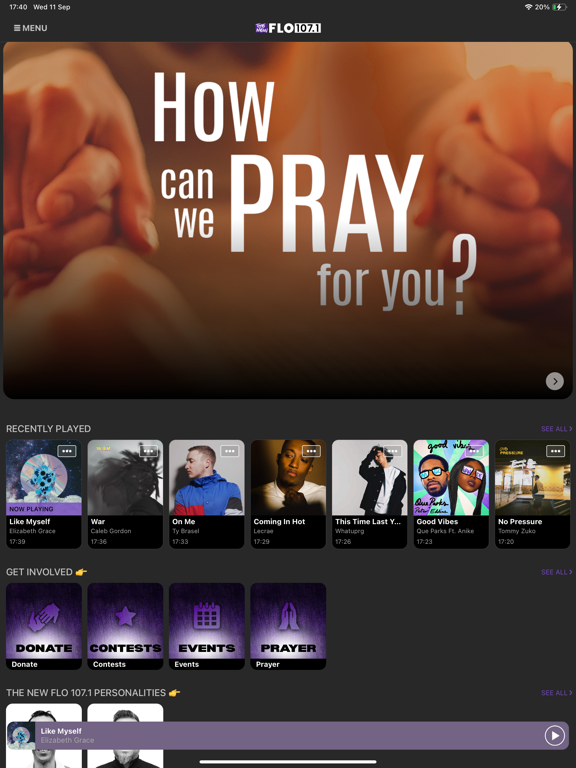 The NEW FLO 107.1 FM iPad screenshot 3 - Music app