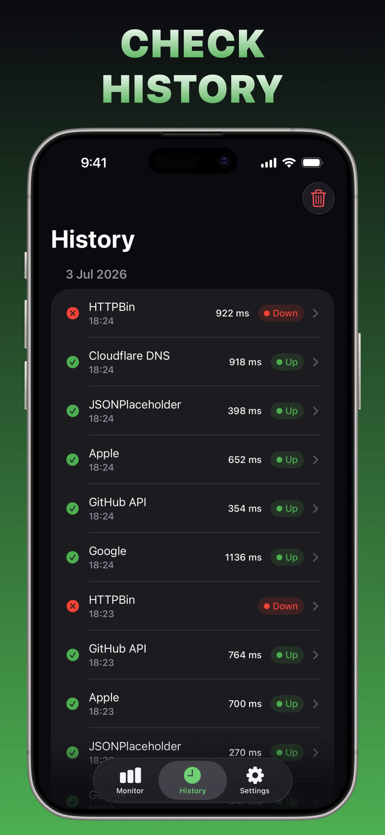 Screenshot 3 of Uptora API Health Monitor