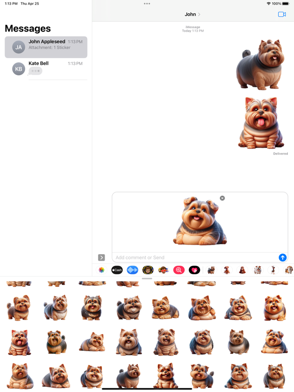 Screenshot #6 pour Fat Yorkshire Terrier Stickers