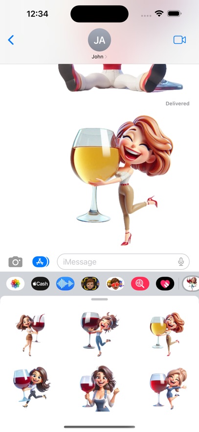 Large Wine Woman Stickers