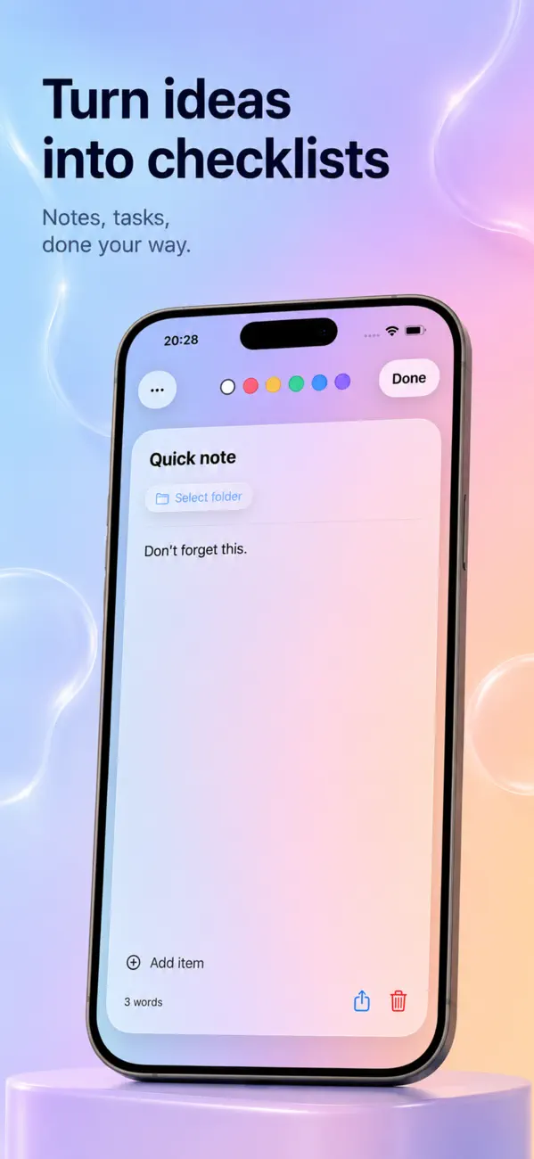 Glass Notes: Notes & Lists screenshot