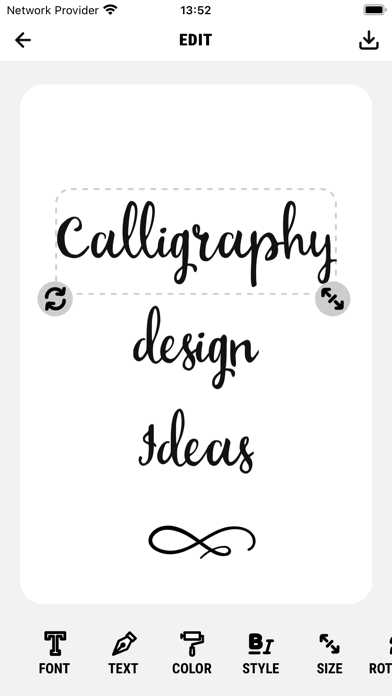 Calligraphy textart practice Screenshot