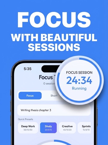 Focus Timer Pomodoro Study App ipad screenshot 3