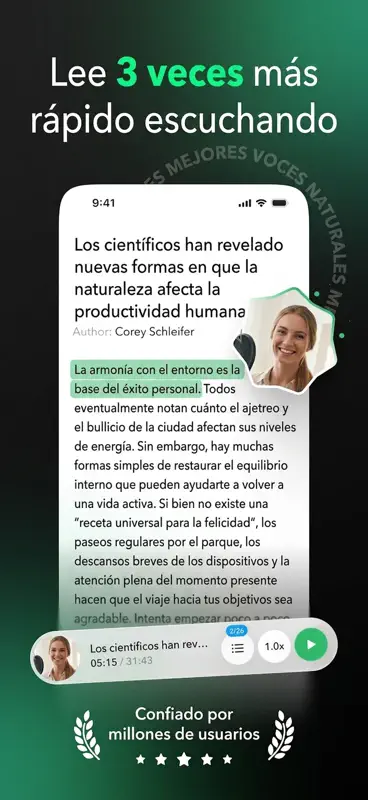 Peech: texto a voz, lector PDF screenshot 2 of 8