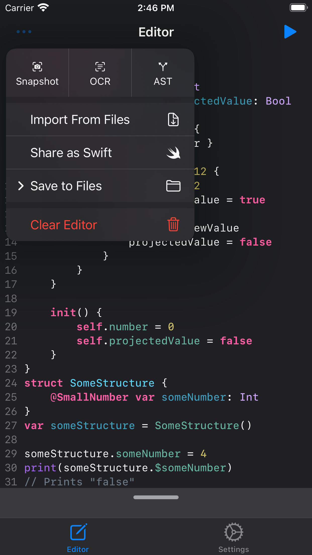 Swifty Compiler: Swift IDE screenshot 3