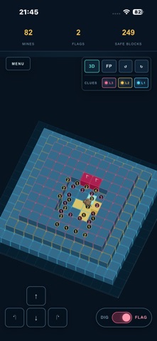 DEEP FIELD : 3D MineSweeper iPhone screenshot