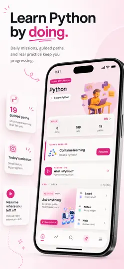 Captura de pantalla de Learn Python Coding With AI en iPhone 2
