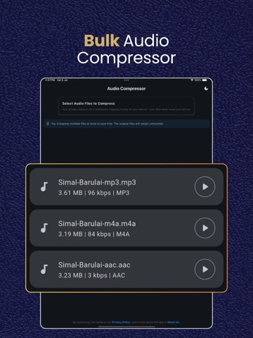 Audio Compressor: MP3 Reducer iPad screenshot