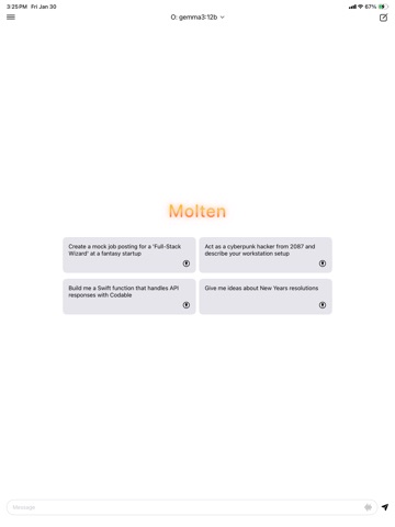Molten: Local AI Chat iPad screenshot