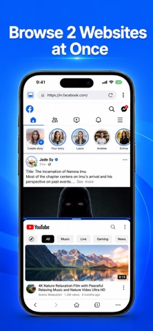 Split Screen: Dual Browser iPhone screenshot
