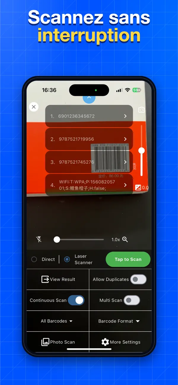 Screenshot #2 pour ScanCode Facile: QR & Barcode