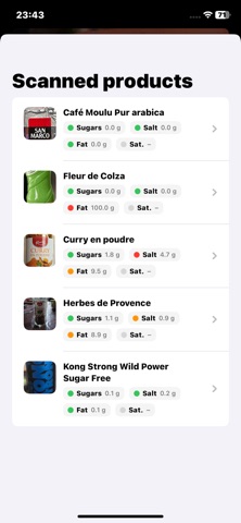 NutriFood screenshot