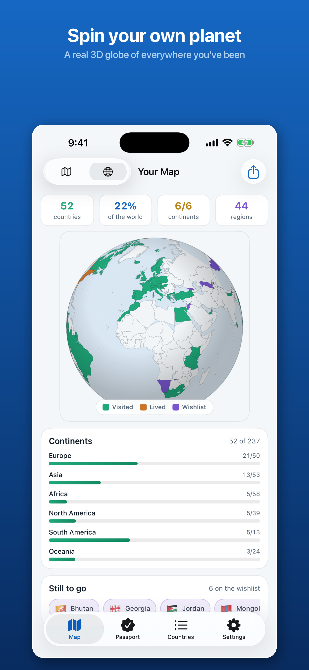 World Map: Countries Visited screenshot 5