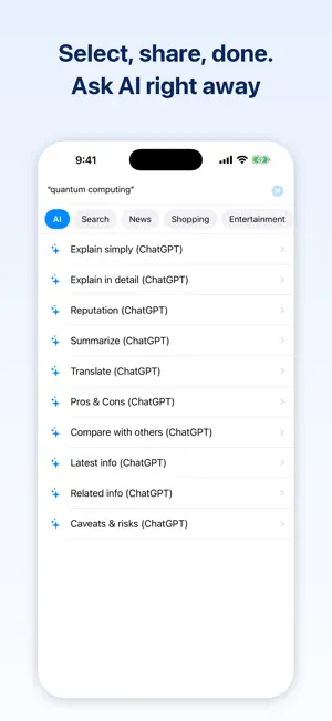 SelectGo: AI search, translate screenshot 1