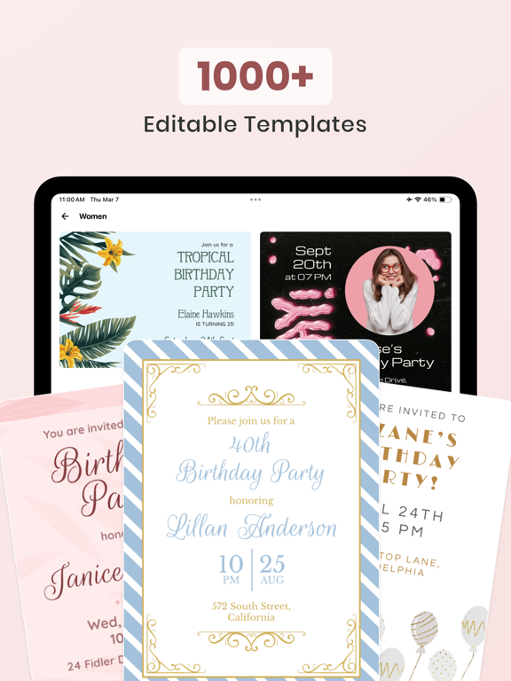 Screenshot #6 pour Birthday Invitation Maker ۬