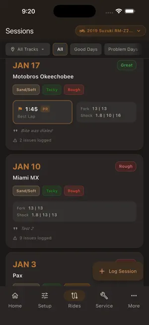 Dirt Bike Dialed: Logbook screenshot 4