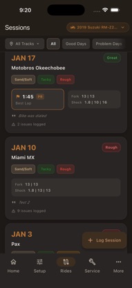 Dirt Bike Dialed: Logbook screenshot 4