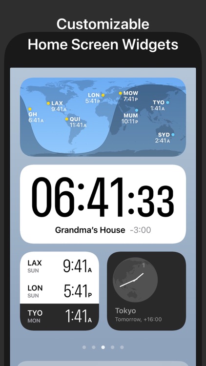 World Clock Time Zone Widgets